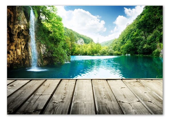 Tablou din Sticlă Cascada din pădure
