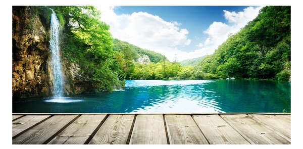 Tablou din Sticlă Cascada din pădure