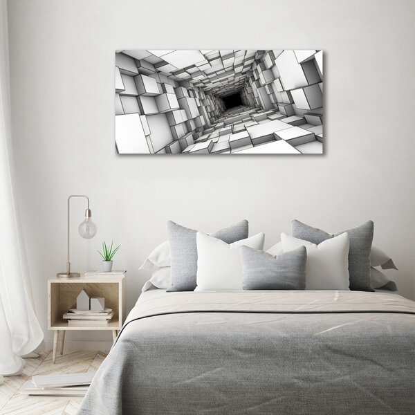 Tablou Printat Pe Sticlă Tunel cu cuburi