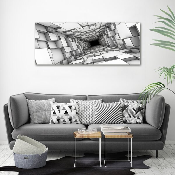 Tablou Printat Pe Sticlă Tunel cu cuburi