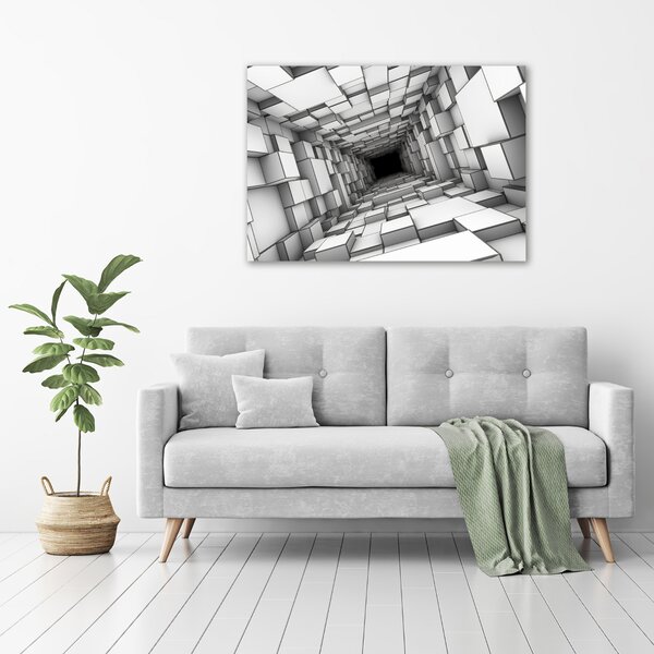 Tablou Printat Pe Sticlă Tunel cu cuburi
