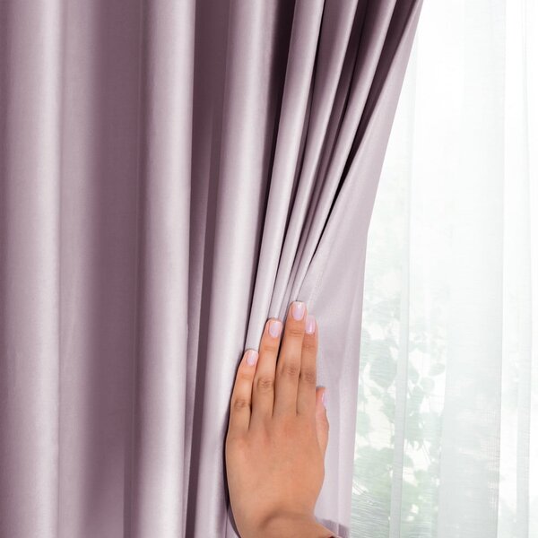 Draperie roz-deschis dimout (semi-opacă) din catifea 140x270 cm Pleat – Restilo