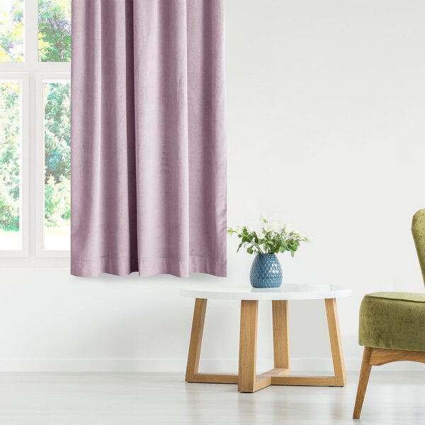 Draperie roz-deschis dimout (semi-opacă) din catifea 140x245 cm Eyelets – Restilo