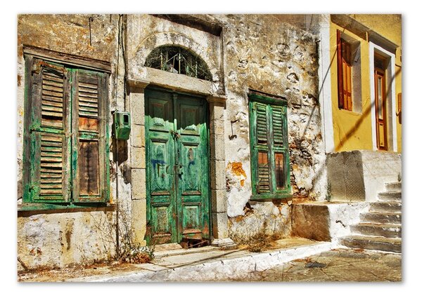Fotografie imprimată pe sticlă străzile grecești