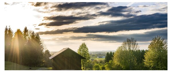 Tablou cu cabana pe luncă (120x50 cm)
