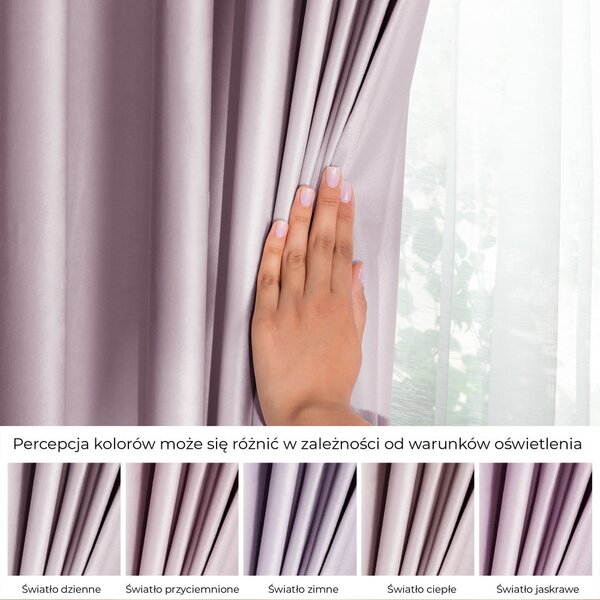 Draperie roz-deschis dimout (semi-opacă) din catifea 140x270 cm Pleat – Restilo