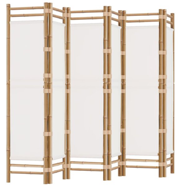 Separator de cameră pliabil cu 6 panouri 240 cm bambus și pânză