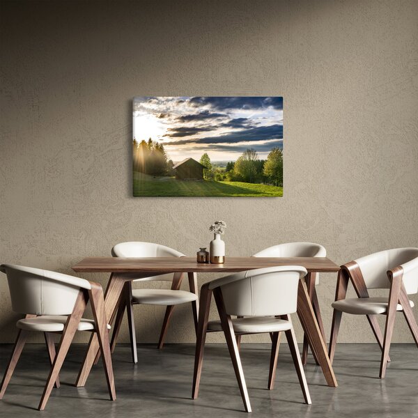 Tablou cu cabana pe luncă (90x60 cm)