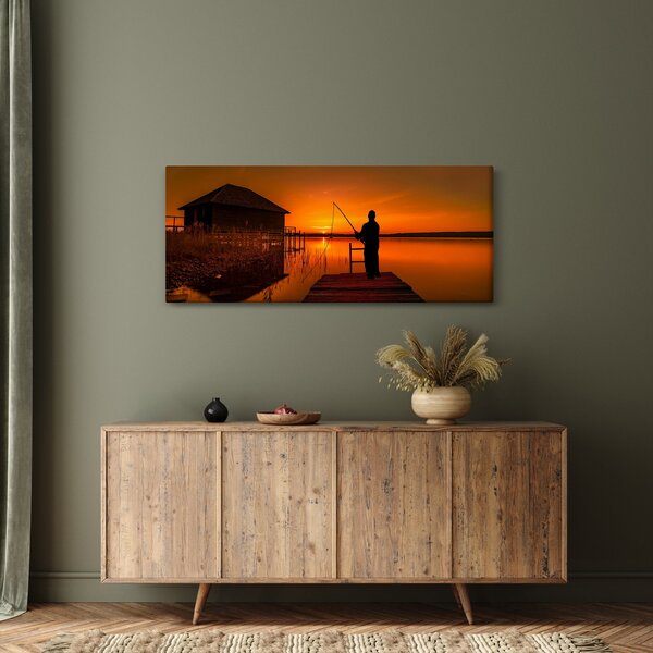 Tablou cu pescar (120x50 cm)