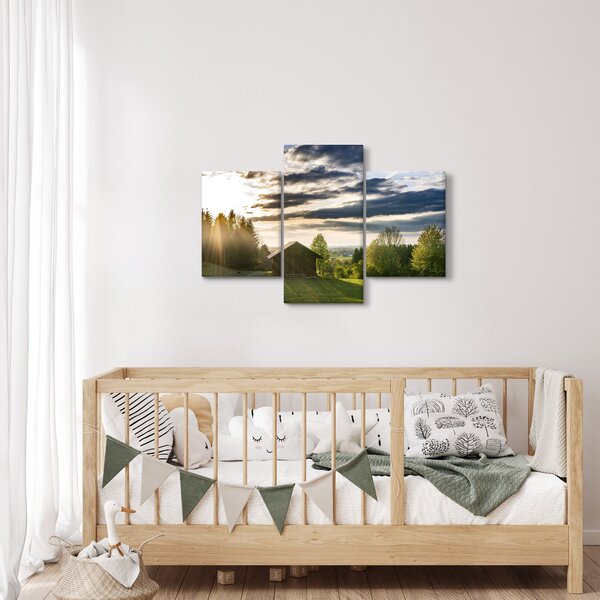Tablou cabana în pădure (90x60 cm)