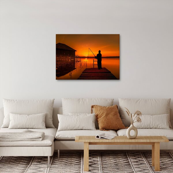 Tablou cu pescar (70x50 cm)
