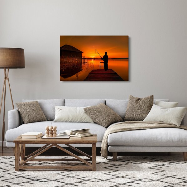 Tablou cu pescar (90x60 cm)