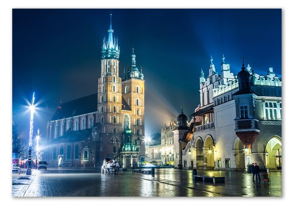 Tablou pe pe sticlă Cracovia noaptea