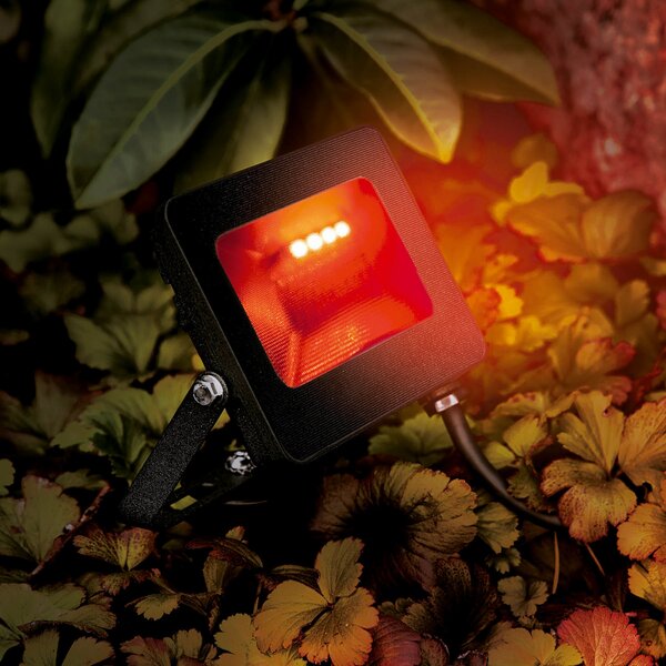 Heitronic Reflector LED pentru exterior Kingston cu țepușă de sol, RGBW, Negru, Metal