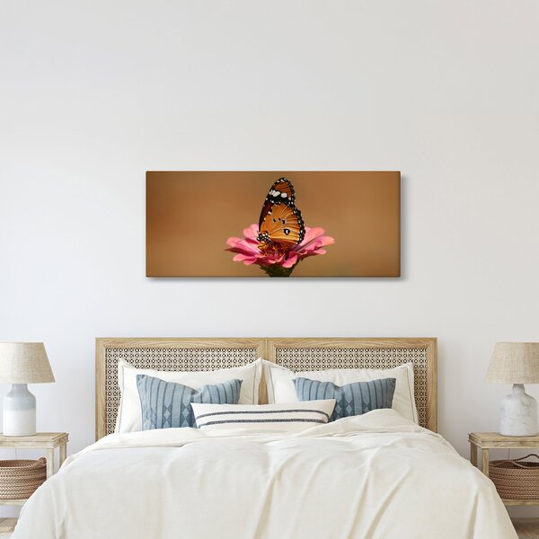 Tablou cu fluture pe floare (120x50 cm)