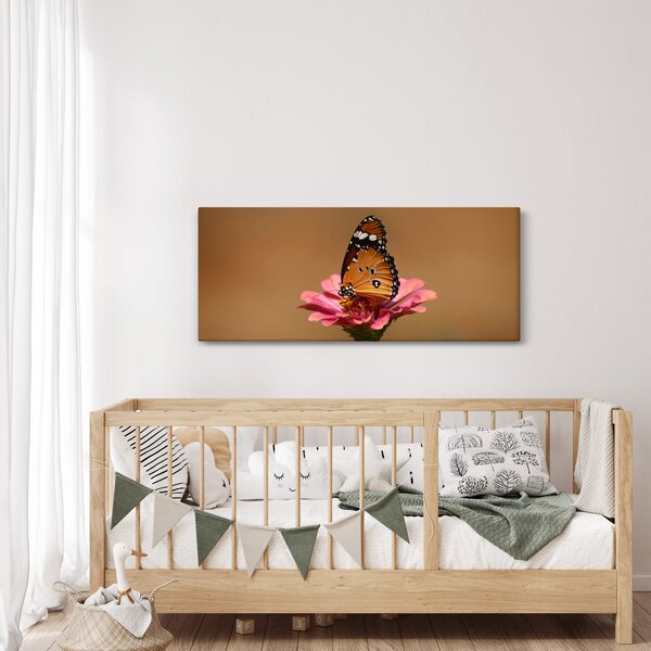 Tablou cu fluture pe floare (120x50 cm)