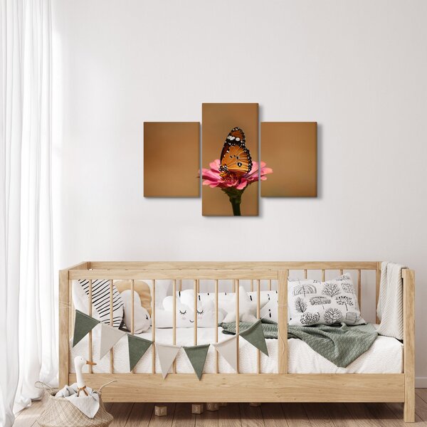 Tablou cu fluture pe floare (90x60 cm)