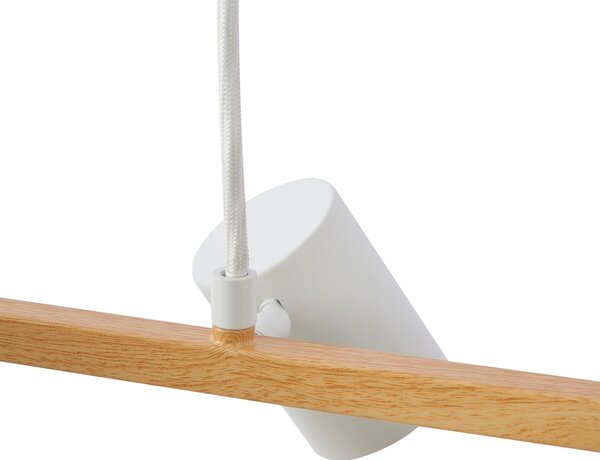 Lampă suspendată modernă cu imprimeu lemn cu alb 6 lumini - Jeana Straight