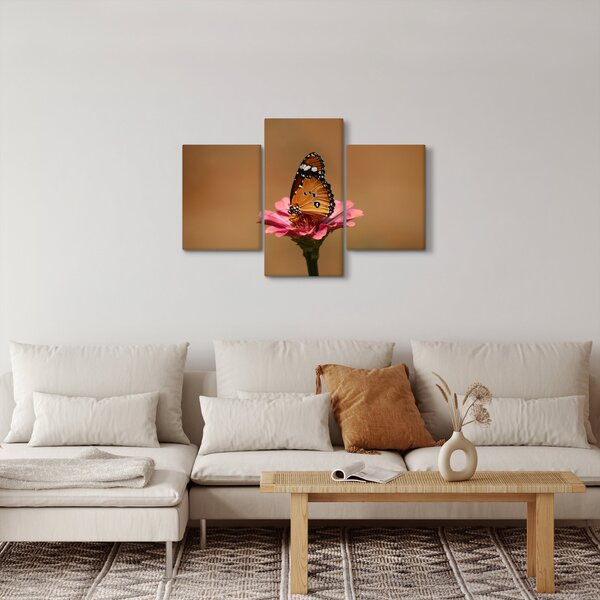 Tablou cu fluture pe floare (90x60 cm)
