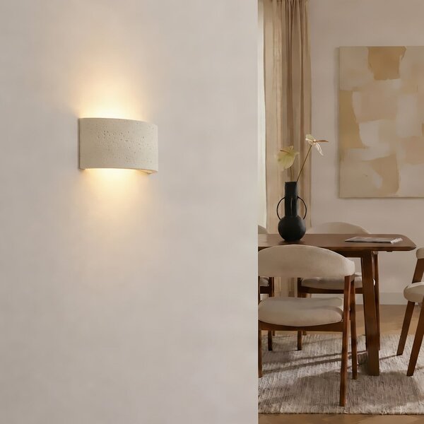 Lampă de perete Lindby, Naike, reglabil, Bej, Zona coridorului, Tencuială / Argilă, Modern