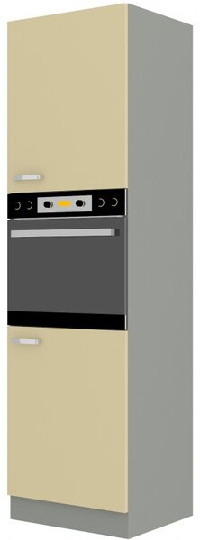 Z0ND0 Dulap de bucătărie pentru cuptor Kelyn 60 DP 210 2F (Crem lucios + gri). 1032757