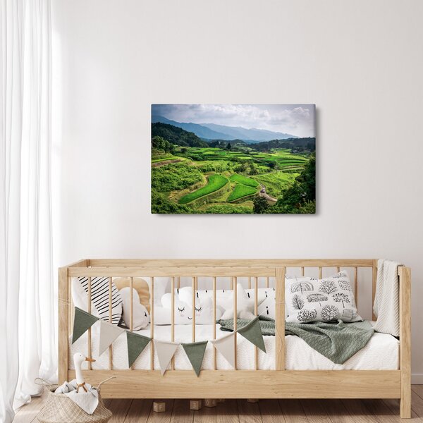 Tablou cu câmp de orez (90x60 cm)