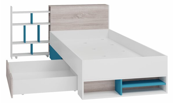 Pat Camteso 112Single, Maro deschis, 90x200, PAL laminat, Somiera patSomiera pat, 9x22x8cm