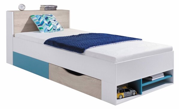 Pat Camteso 112Single, Maro deschis, 90x200, PAL laminat, Somiera patSomiera pat, 9x22x8cm