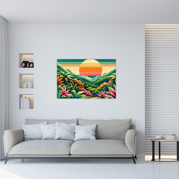 Tablou - Apus de soare multicolor (90x60 cm)