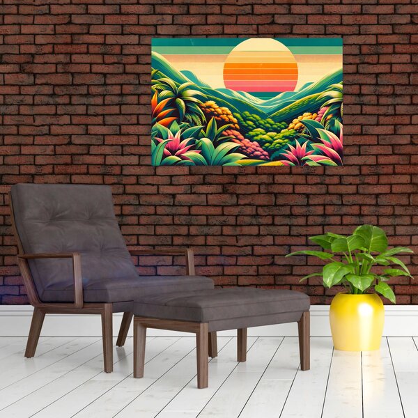 Tablou - Apus de soare multicolor (90x60 cm)