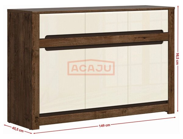 Comoda RUSO KOM3D3S, nuc/bej, PAL, 149x46x99 cm