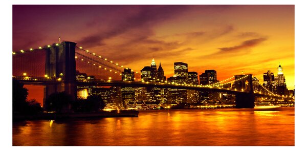 Tablou Printat Pe Sticlă Podul Brooklyn
