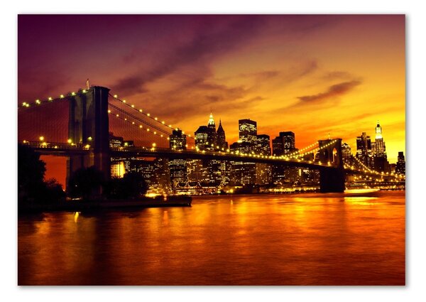 Tablou Printat Pe Sticlă Podul Brooklyn