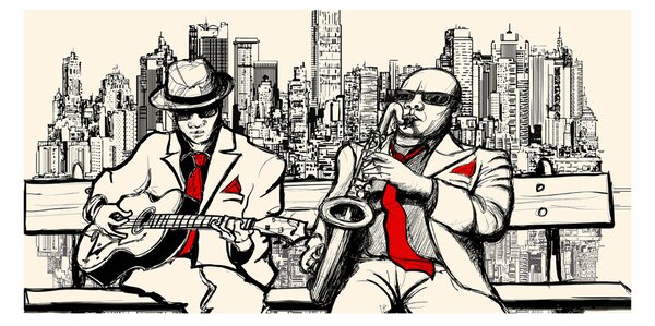 Fotografie imprimată pe sticlă New York Jazz