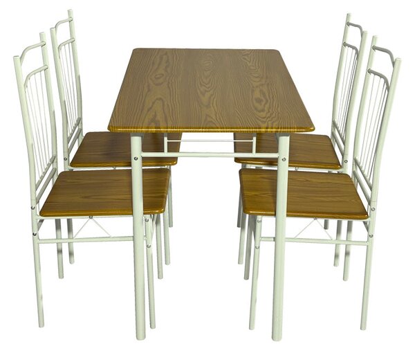 Set masa si scaune 5 piese Reforia, Natural, 110x60x74 cm