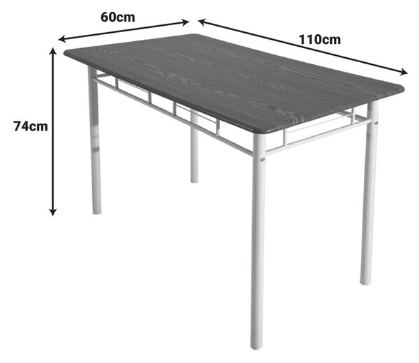 Set masa si scaune 5 piese Reforia, Natural, 110x60x74 cm