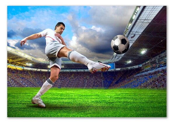 Fotografie imprimată pe sticlă jucător de fotbal pe stadion