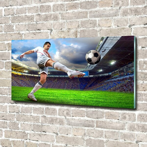Fotografie imprimată pe sticlă jucător de fotbal pe stadion