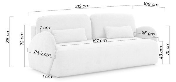 Canapea extensibilă pentru dormit Elora - szenil bej deschis Vibe 06