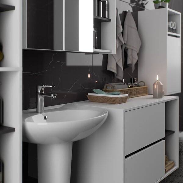Dulap de baie Vambos W35 1P 1W (alb + grafit). Promo -18%. 1152092
