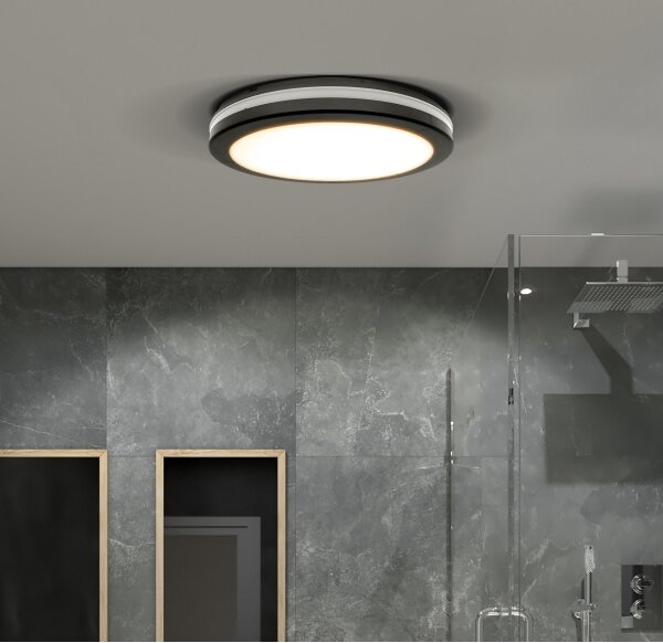 Plafonieră LED dimabilă Solight WO820 LED/18W/22W/26W/230V 3000/4000/6500K IP65 negru