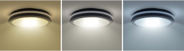 Plafonieră LED dimabilă Solight WO820 LED/18W/22W/26W/230V 3000/4000/6500K IP65 negru