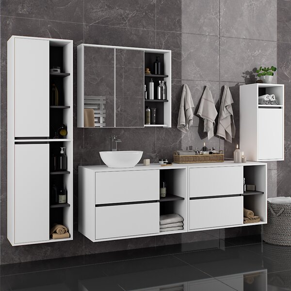 Dulap de baie Vambos W35 1P 1W (alb + grafit). Promo -18%. 1152092