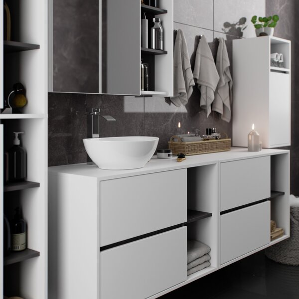 Dulap de baie Vambos W35 1P 1W (alb + grafit). Promo -18%. 1152092