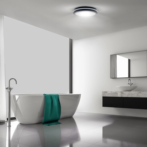 Plafonieră LED dimabilă Solight WO820 LED/18W/22W/26W/230V 3000/4000/6500K IP65 negru
