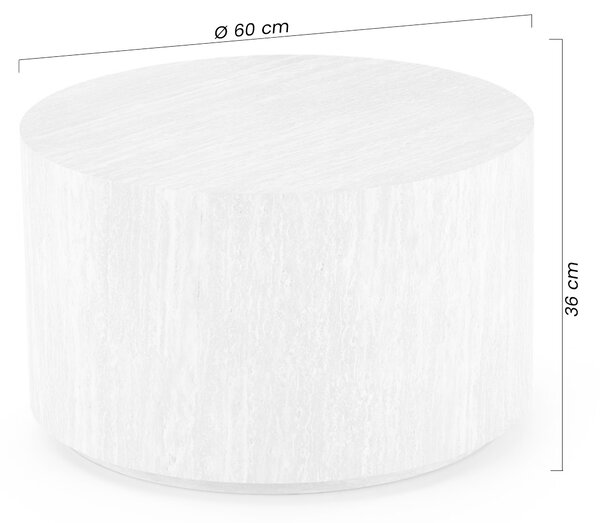 Măsuță de cafea rotundă Novula 60 și 45 cm - travertin