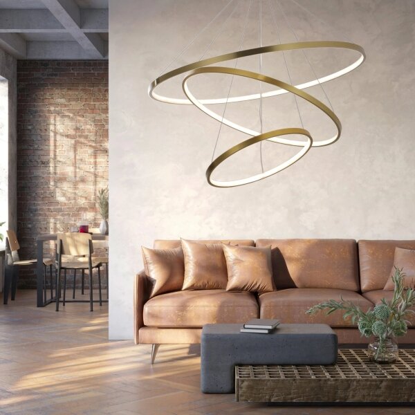 Lustră LED pe cablu LEA LED/60W/230V 4000K d. 80 cm auriu