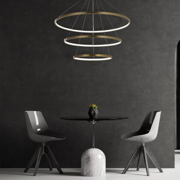 Lustră LED pe cablu LEA LED/60W/230V 4000K d. 80 cm auriu