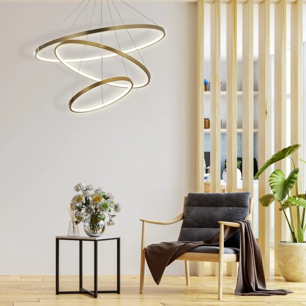 Lustră LED pe cablu LEA LED/60W/230V 4000K d. 80 cm auriu