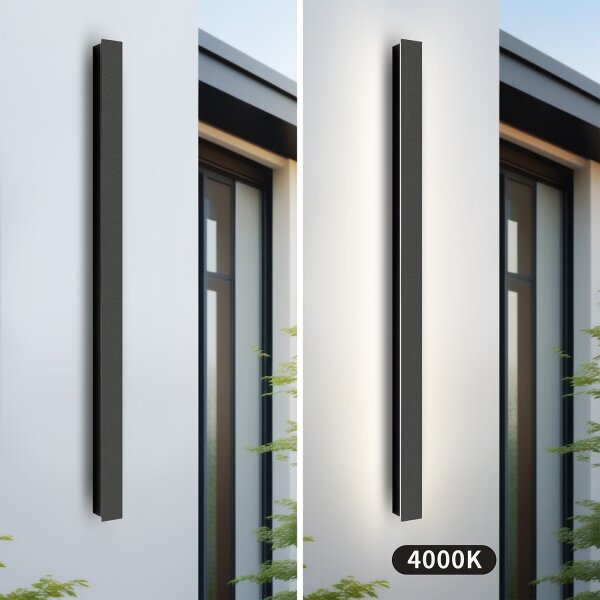 Brilagi - Aplica de perete pentru exterior LINEAR LED/22W/230V 4000K IP65 negru